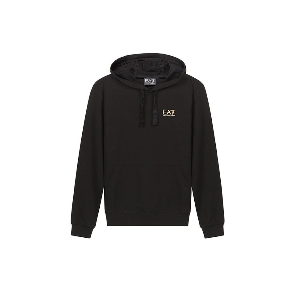 Emporio Armani EA7 Letter Logo Drawstring Long Sleeve Hoodie Men hoodies Black 8NPM04-PJ05Z-0208 M