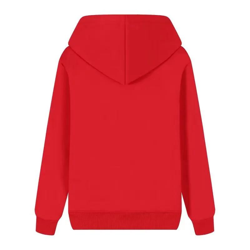 Felpa con cappuccio, pullover casual, ampia e imbottita in cotone tinta unita, da donna, autunno e inverno
