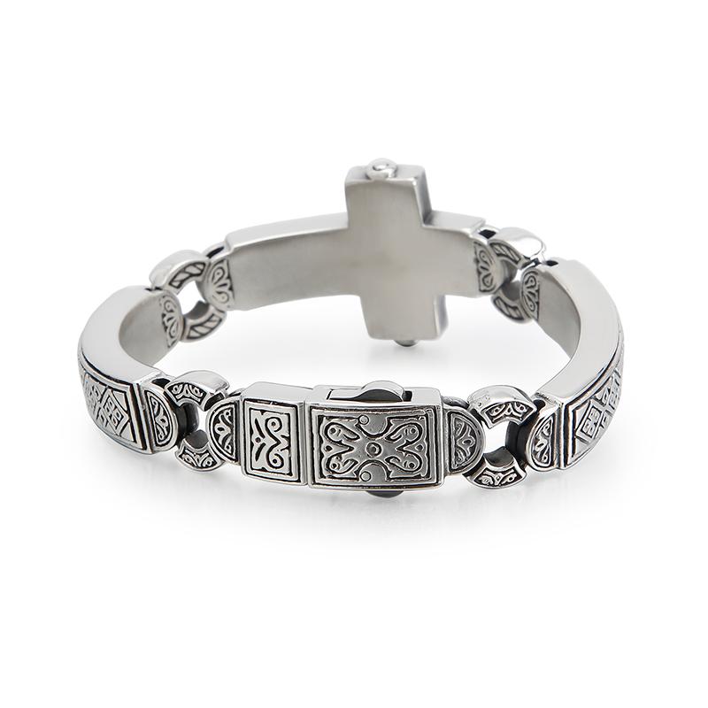 Braccialetti con Ciondolo Croce Grande Cristiana Uomo 20cm Acciaio Inossidabile Simbolo Misterioso Bracciale Amuleto di Preghiera Gioielli 2020