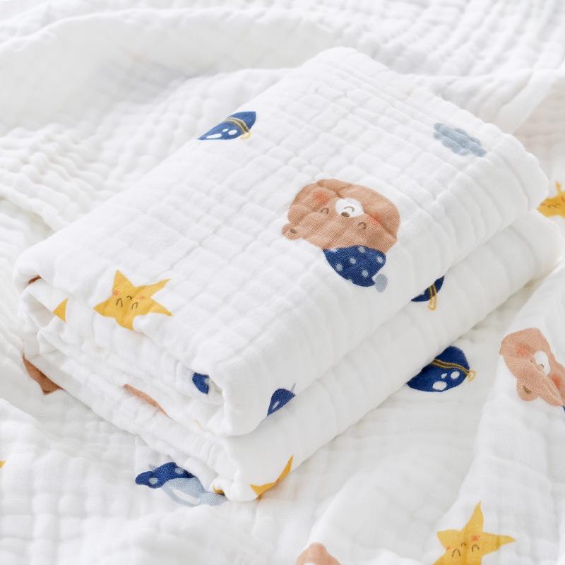 Pure Cotton Four-Layer Gauze Baby Bath Towel and Swaddle Blanket for Newborns