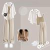 Sommerdress Dameklær Solkremskjorte Camisole med dressbukse Tredelt dress