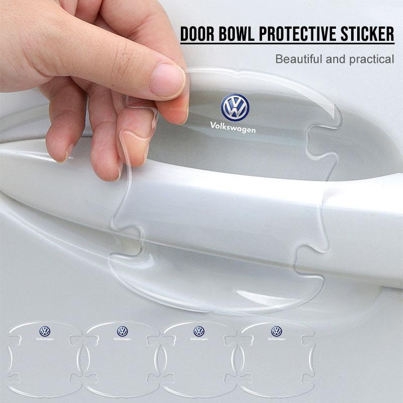 4PCS Transparent Car Door Anti-collision Protector Bumper Strip Sticker For Volkswagen CC Golf 4 6 7 GTI Tiguan Passat B5 B6 B7 Jetta MK5 MK6 Polo