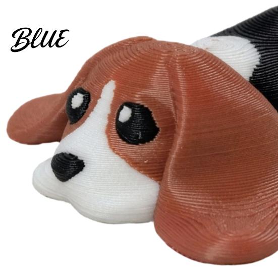 Vivid Detail Dog Desktop Decoration Printed Figurine Beagle Ornament 3D Cute Tiny Collectable Decor Mini Lying Puppy Statue for