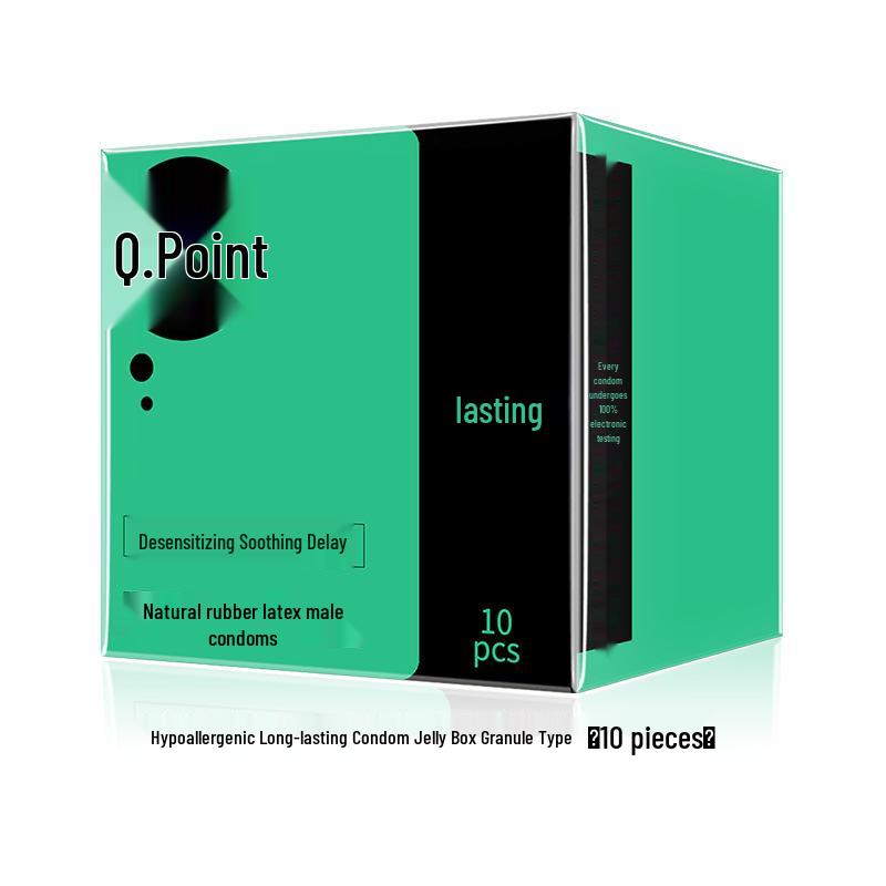 Q Point Thorn Set: Erotic Couples' Condoms with Large Particles, 2pcs/pack