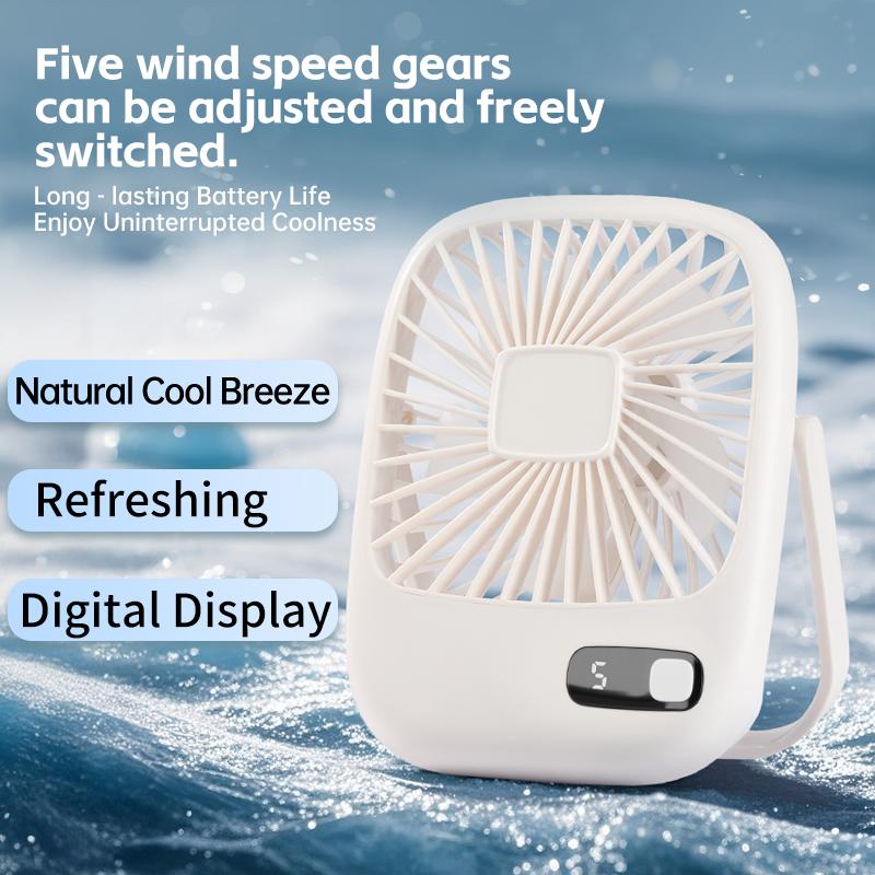 Mini Desk Fan Portable USB Rechargeable Table Fan Small Desktop Electric Fans for Office Home Outdoor Camping Cooling