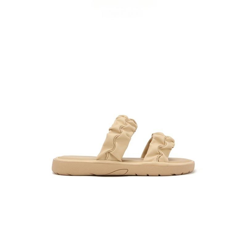 

[] Two versions~ Super soft waxy cross with thick-bottomed beach slippers for women s sandals to wear outside summer 40