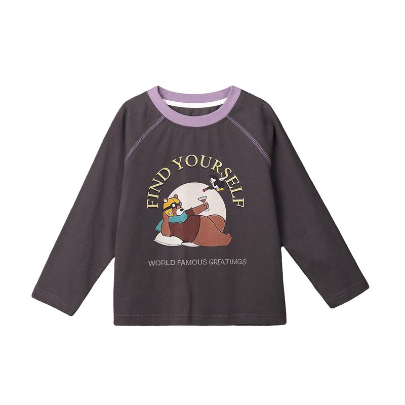 LUSON Boys' Cartoon Print Long Sleeve T-Shirt