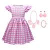 2023 Film Cos Kostüm Sommer Kinder Karneval Cosplay Halloween Kostüme + Zubehör Kinder Prinzessin Rosa Dress UP für