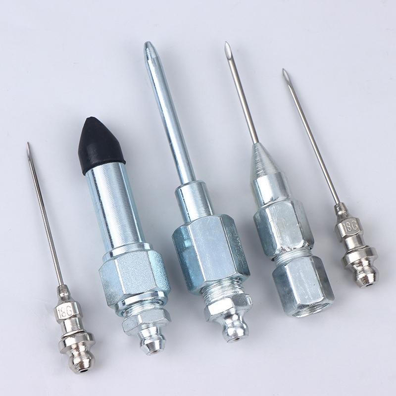 5/7Pcs Grease Gun Needle Accessory Set Dispenser Rubber Coupler Adapter Injector Detachable Nozzles For Narrow Tight Spaces