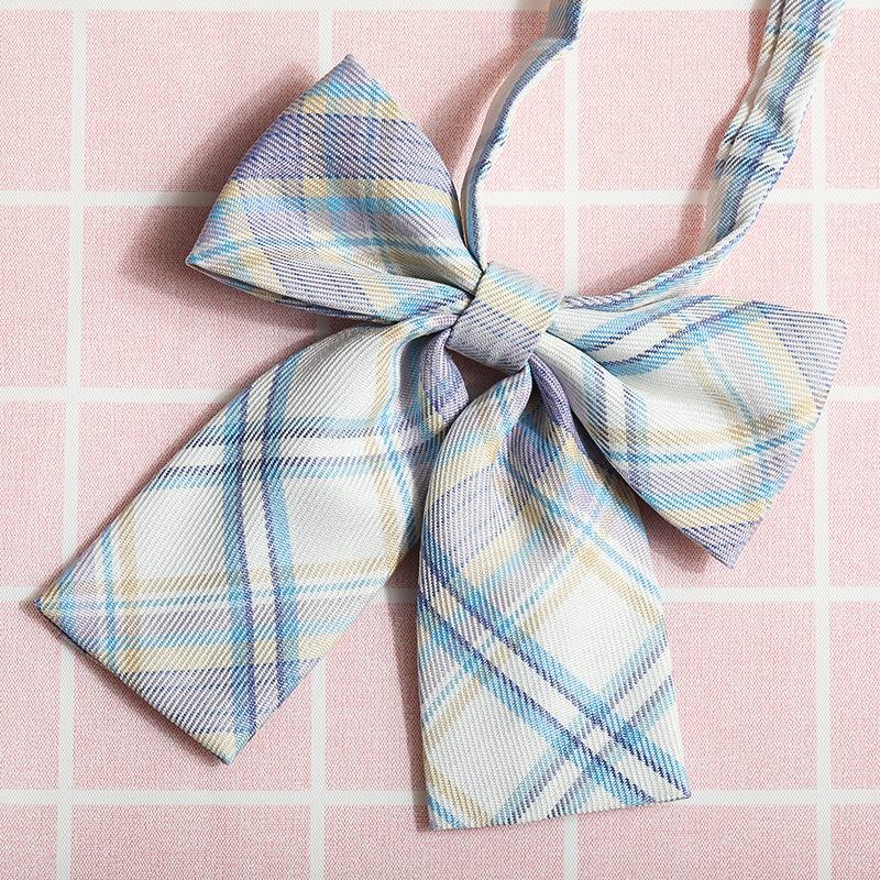 Jk Japanese Plaid Korean Version Of Collar Flower Graduate Female Collar Flower College Wind Streamer Jk Bow Shirt Accessories Sailor Suit