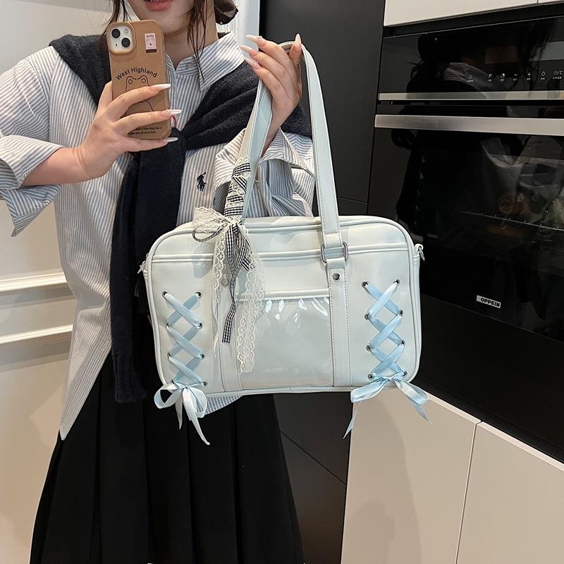 Trend Japanese College Style Jk Uniform Bag Large Capacity Class Commute Shoulder Armpit Bag Casual Portable Tote Bag