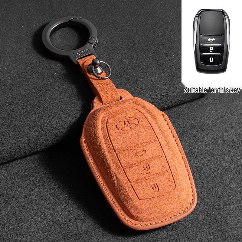 2024 Toyota Crown Highlander Suede Key Case: Three-Color Full Wrap for Men