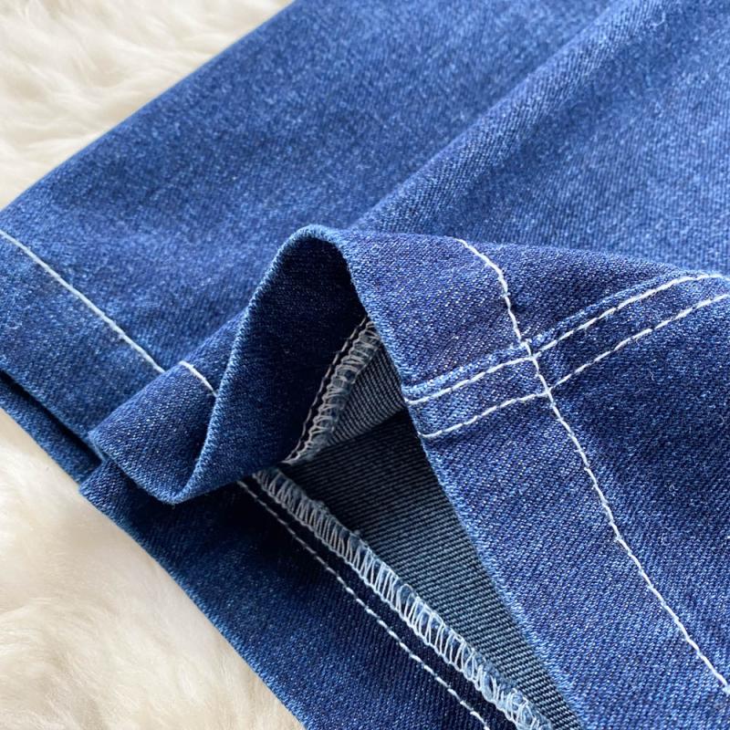 Denim Skirt Mid Length Women's Back Split Summer Korean High Waist Versatile A-Line Skirt Long Skirt