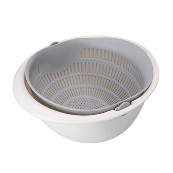 Gemüse-Abtropfkorb Lebensmittelqualität PP-Kunststoff Große Kapazität Stapelbar Doppellagiges Design Rutschfester Griff Schnelle Drainage Küchenaufbewahrung Obst