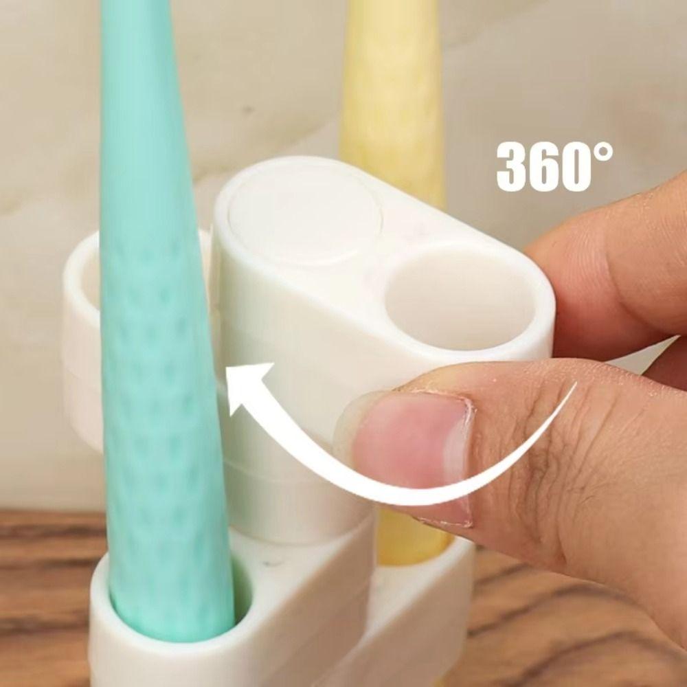 2Pcs Funny Rotating Toothbrush Holder 4 Holes Pencil Display Rack  Office/School Supplies