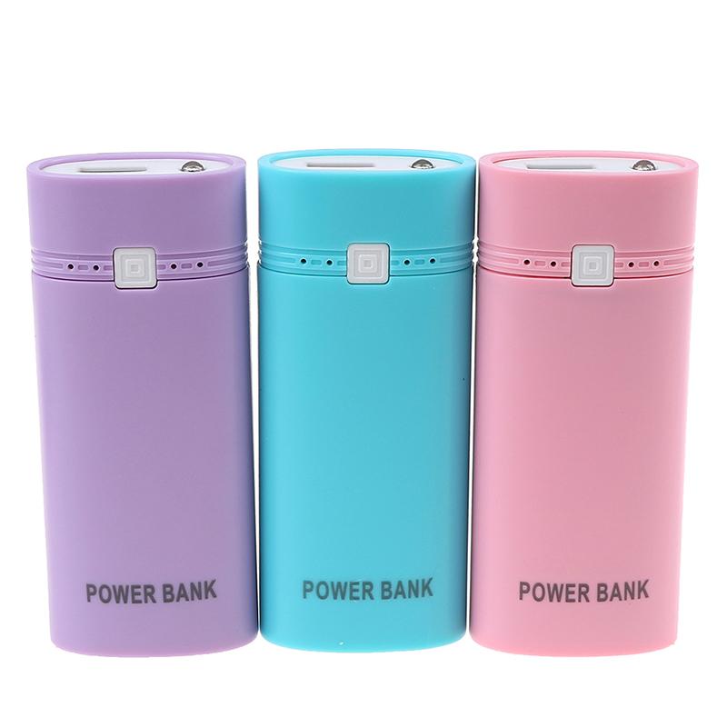 2x 18650 USB Mobile Power Bank Battery Charger Box Case with flashnight