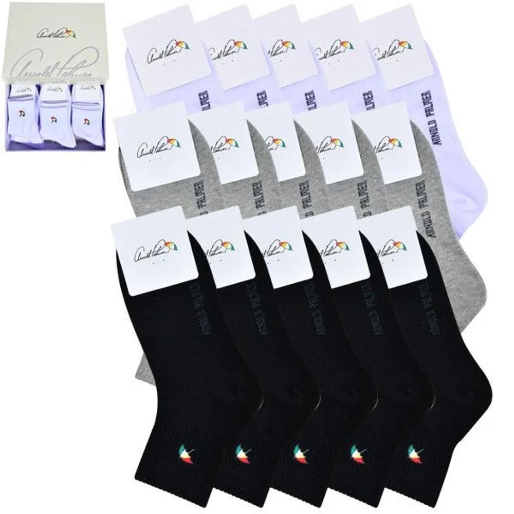 Arnold Palmer Ladies  Plain Sports Mid-Calf Socks 0059zx Gray (5 pairs) 24cm