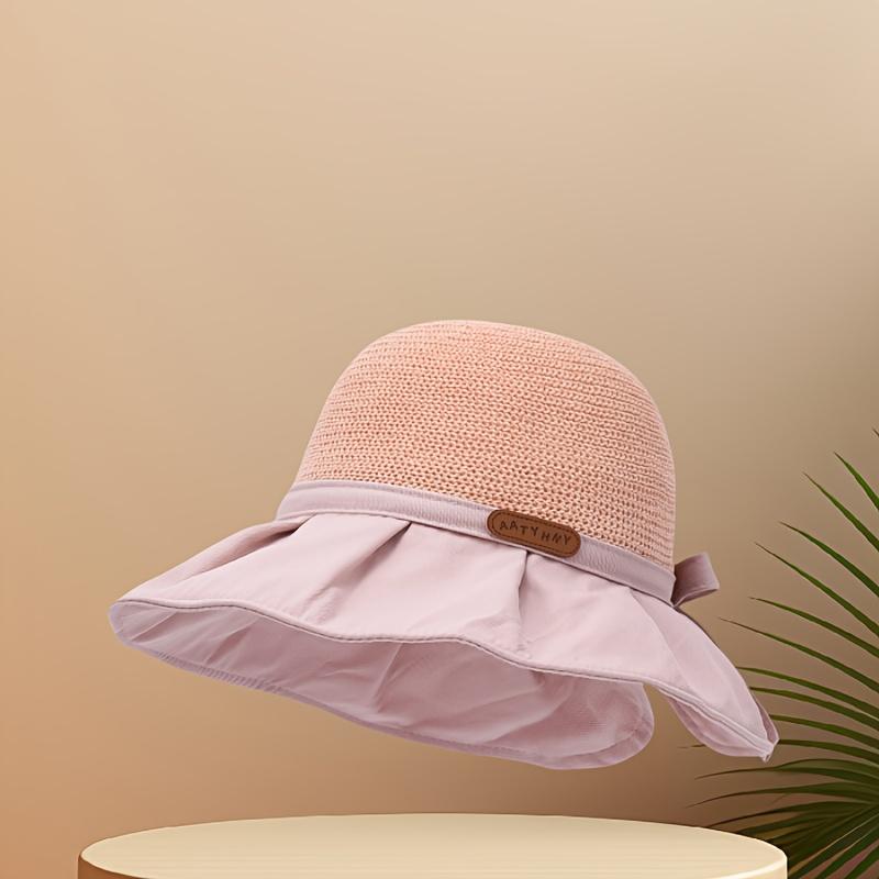 

Элегантная женская летняя шляпа федора от солнца, широкополая соломенная пляжная дорожная шляпа с регулируемым шнурком для подбородка, дышащий полиэстер, праздничная тематика розовый