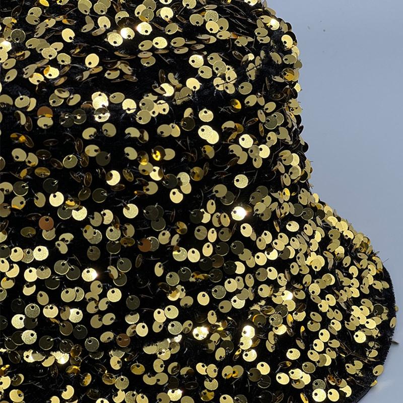 for Dazzle Color Sequins Bucket Hat Multi-Color All-match Wide Brim Bucket Hat Cool Summer Breathable Fisherman Cap Unis