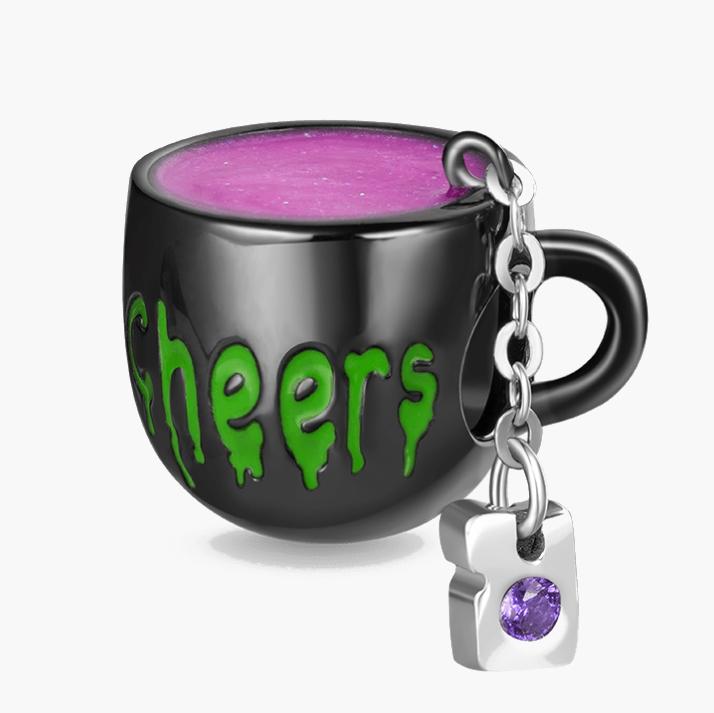 New Copper Red Wine Cup Coffee Cup Beverage Can Exquisite Charm Pendant Diy Beads Fit For Original Bracelets Women'S Jewelry