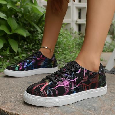 Chaussures de Sport Plates à Lacets Chaussures Simples Décontractées à Semelles Épaisses pour Femmes