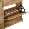 Modern Shoe Rack in Wood Look, 4-Door Shoe Cabinet, Space-Saving Shoe Cabinet for Entrance Areas, Hallways, or Corridors, Sturdy and