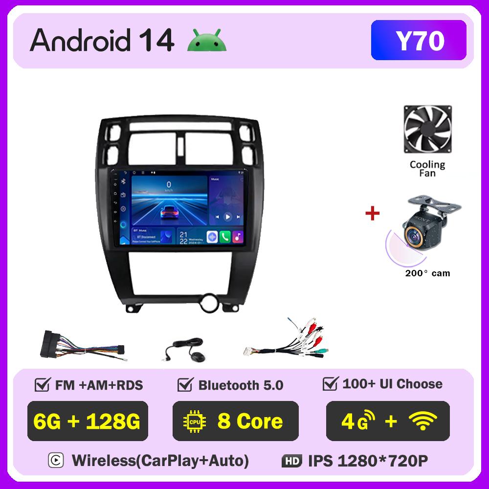 Car Radio Player Android 14 For Hyundai Tucson 1 2004 Carplay Auto Screen Wireless Android Auto Intelligent Car Systems 5G Wifi