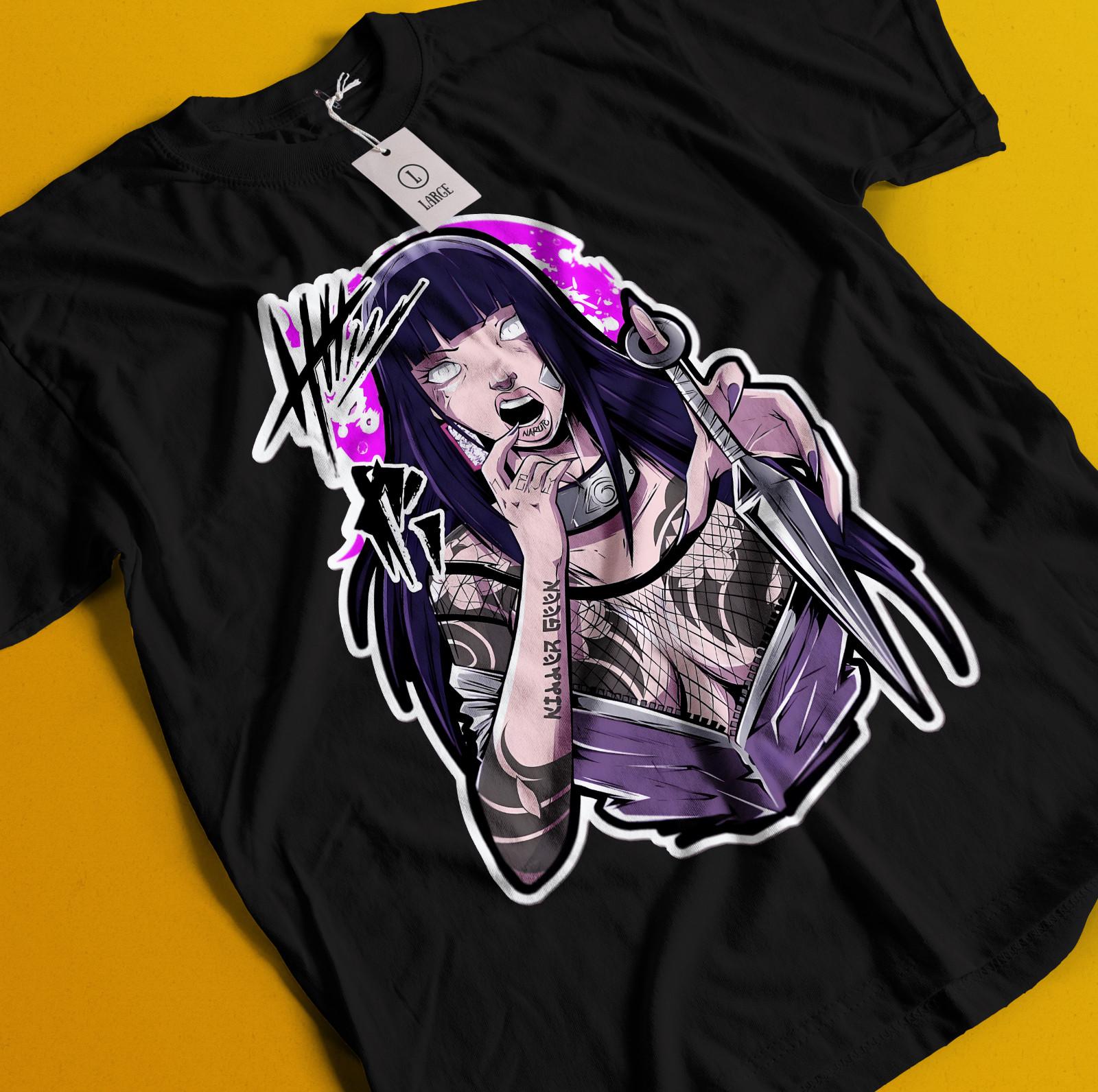 

Hinata T-Shirt Mens Womens Tees Top Naruto Tshirt Jiraya Shirt Madara Kakashi Itachi Uchiha Anime Tee L
