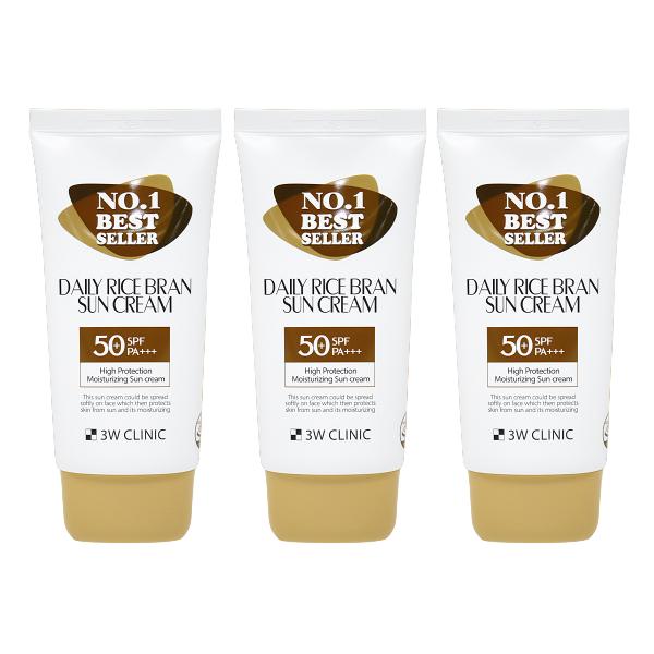 3w Clinic Daily Rice Bran Sun Cream SPF50+ PA++ 70ml (3 Options)