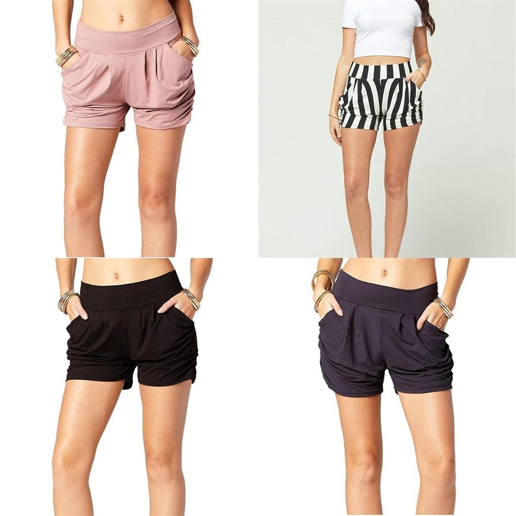 Stylish Women Summer High Waist Casual Shorts Featuring Pleated Design And Soft Material With Pockets
