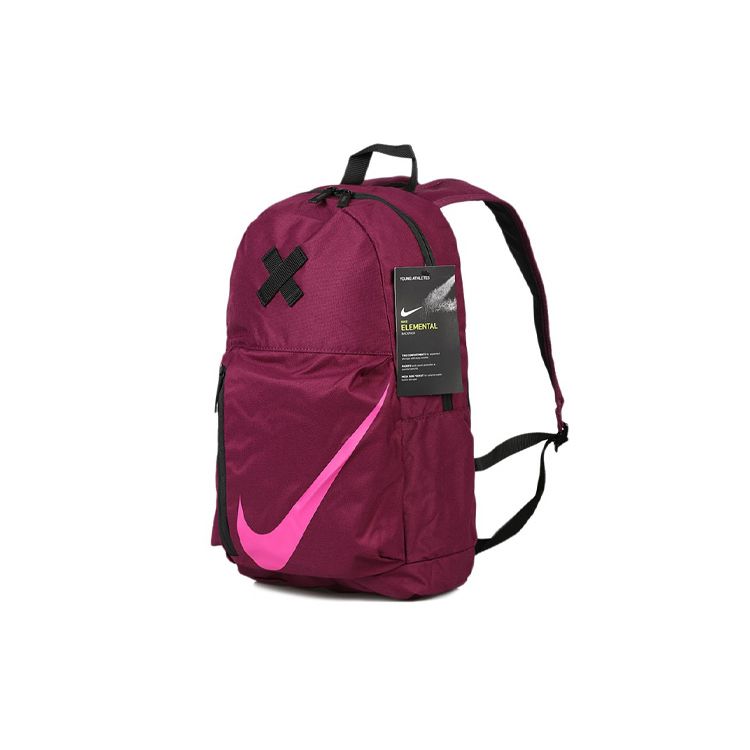Nike Sports Casual Printed Logo Zipper Large Capacity Backpack With Pencil Case Women Backpacks Deep-Red BA5405-609