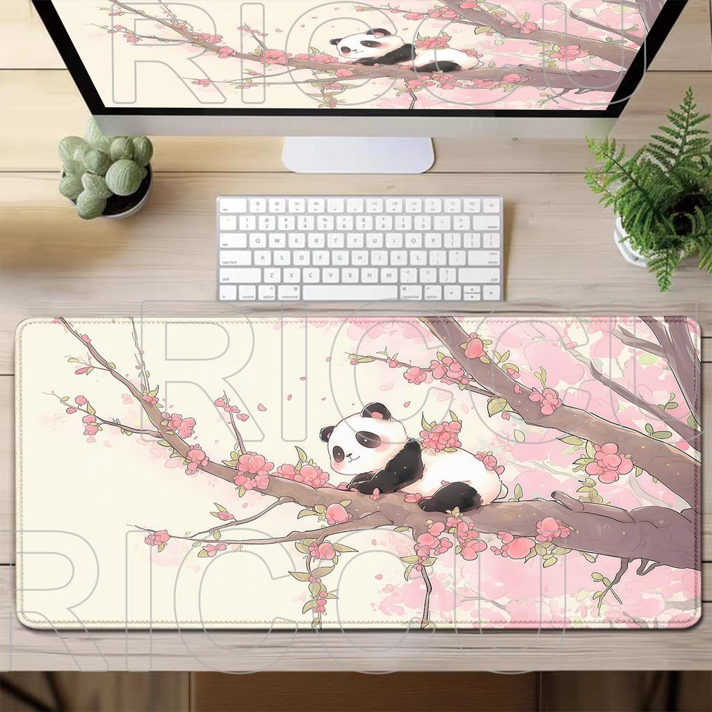 XXL Kawaii Panda HD Printing Mouse Pad Large Computer Office Game Table 400x900mm Mat Rubber carpet Anti-slip Keyboard Desk Pads