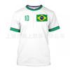 Herren T-Shirt Brasilien Fußball Nationalmannschaft Kurzarm Rundhals Feuchtigkeitsableitend Lässiges T-Shirt