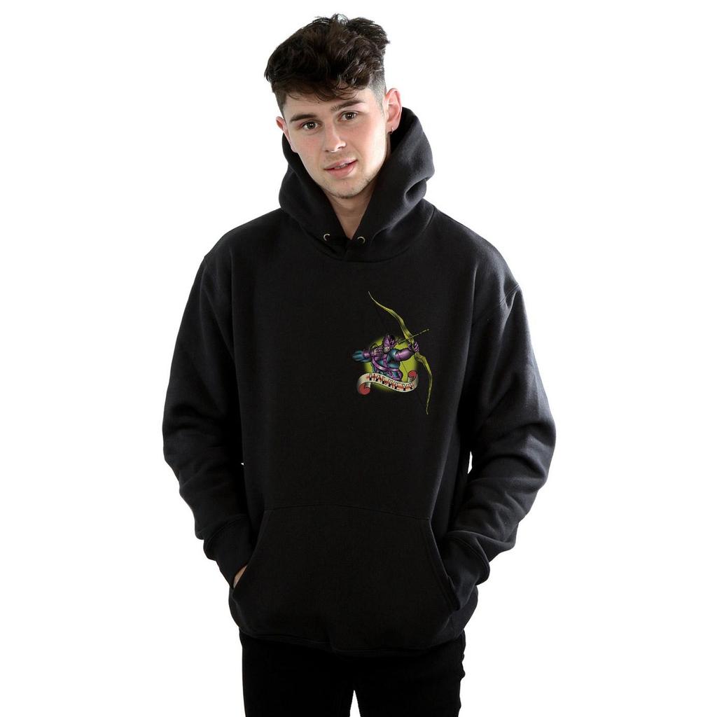 Marvel Kapuzenpullover mit Hawkeye-Tattoo-Brust-Print für Herren