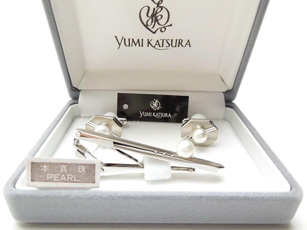 Набор из запонок и булавки для галстука марки Yumi Katsura KY-1022