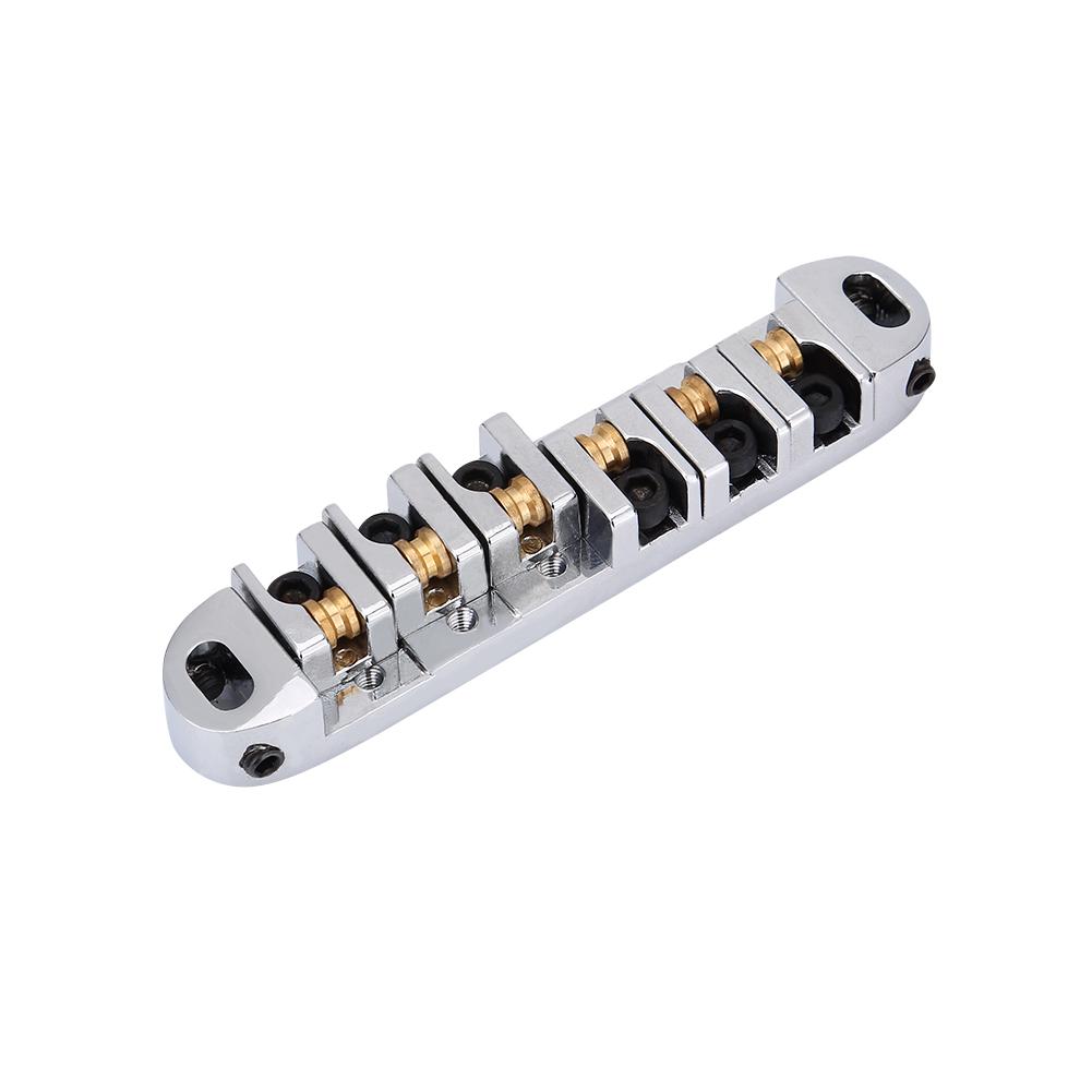 1 Set Ponte Sella a Rulli in Lega Parte di Ricambio per Chitarra Elettrica 6 Corde Stile LP(Argento)