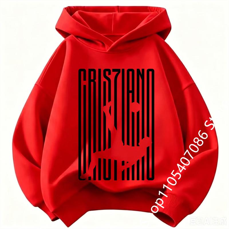 Boys Cristiano Ronaldo Hoodie CR7 Football Player Graphic Hooded Sweatshirt Kids Casual Long Sleeve Sport Pullover
