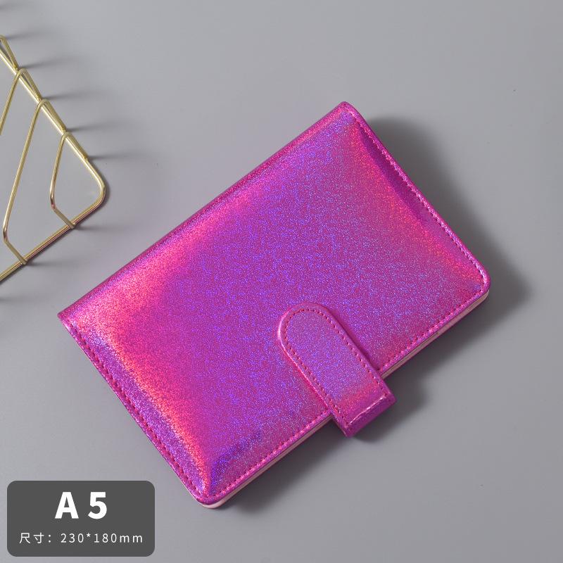 A6/A5 Macaroon Glitter Color PU Leather DIY Binder Only Cover Diary Agenda Planner Paper Cover School Stationery