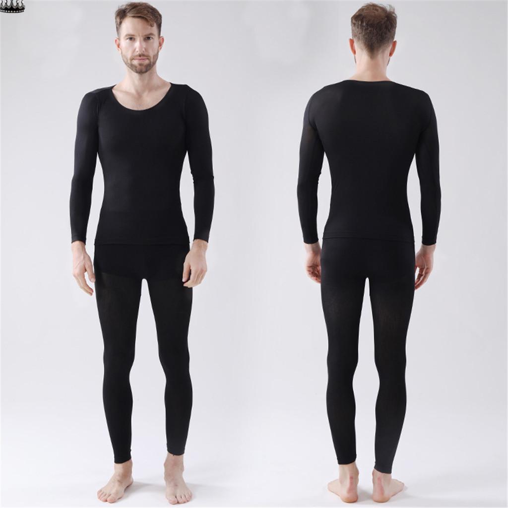 Henreal Herren Seamless Elastic Thermals Inner Wear Einfarbig Warme Slim Unterw/äsche f/ür den Winter