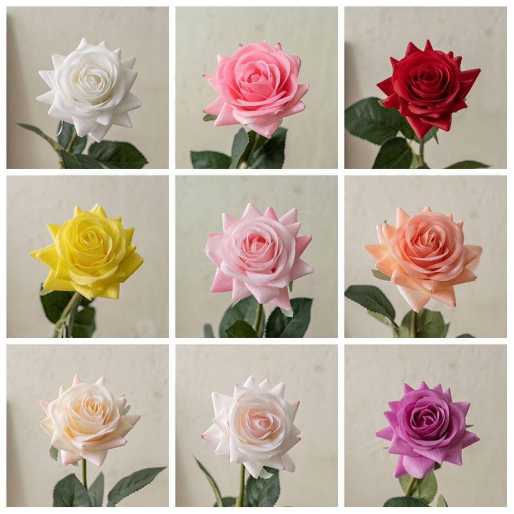 Roses Artificielles Réalistes, Rose en Soie à Sensation de Peau Hydratante, Décoration Intérieure Style Ins, Bouquet de Mariage Cadeau