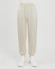 RAMU STUDIO Dex Office Setup Elastic Waist Silky Satin Elastic Waist Jogger Pants Cream Dex08Cr