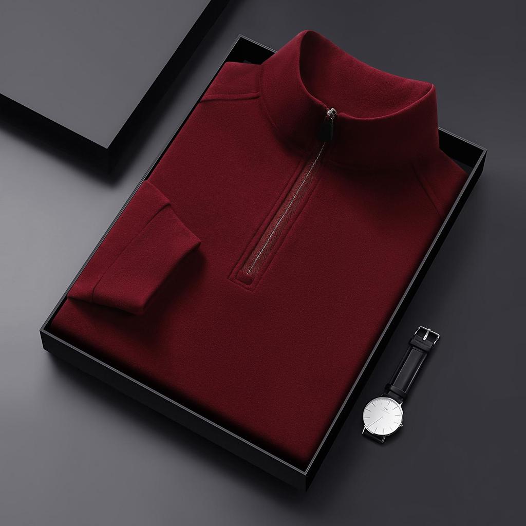 Men’s Thickened Half-Zip Stand-Up Collar Hoodie - Autumn/Winter Sport Casual Top