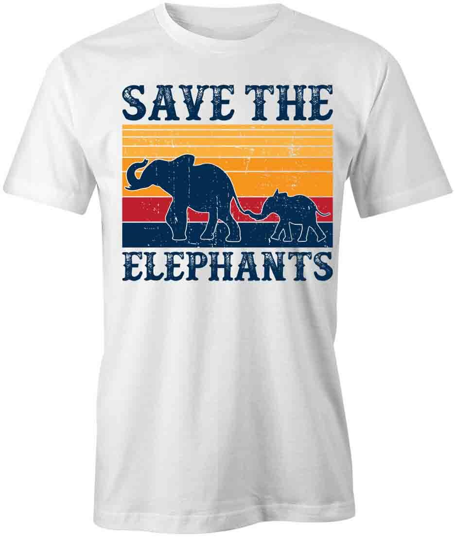 SAVE THE ELEPHANTS TShirt Tee Short-Sleeved Cotton CLOTHING ANIMALS S1WCA105 XL