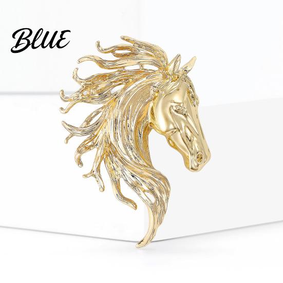 Anti-rust Brooch Pin Retro Style Horse Head Design Anti-oxidation Sophisticated