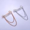 Korean   Metal Key Tassel Long Brooch  Chain Lapel Pin For Men'S Suit Shirt Badge Brooches Pins Accessories