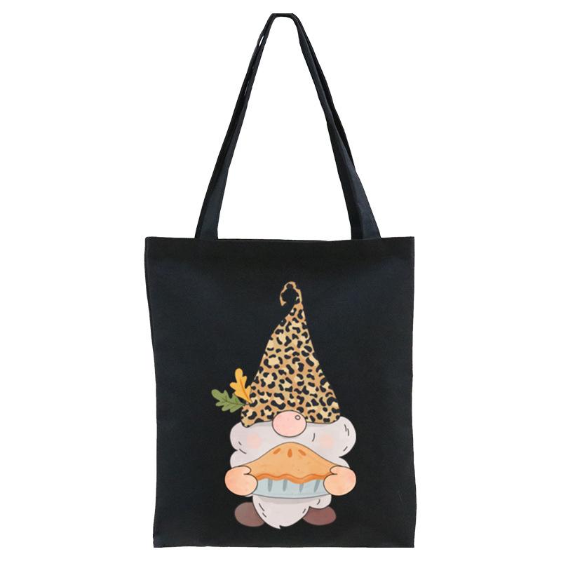 

New Dwarf Series Cute Printed Portable Canvas Bag Student Large Capacity Casual Shoulder Bag 37*33cm