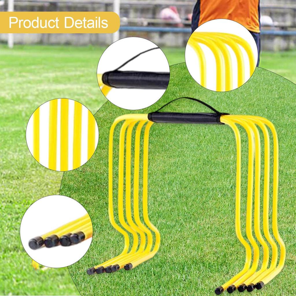 5 Pieces Agility Hurdles Speed Yellow Multipurpose Football Training Equipment Obstacles for