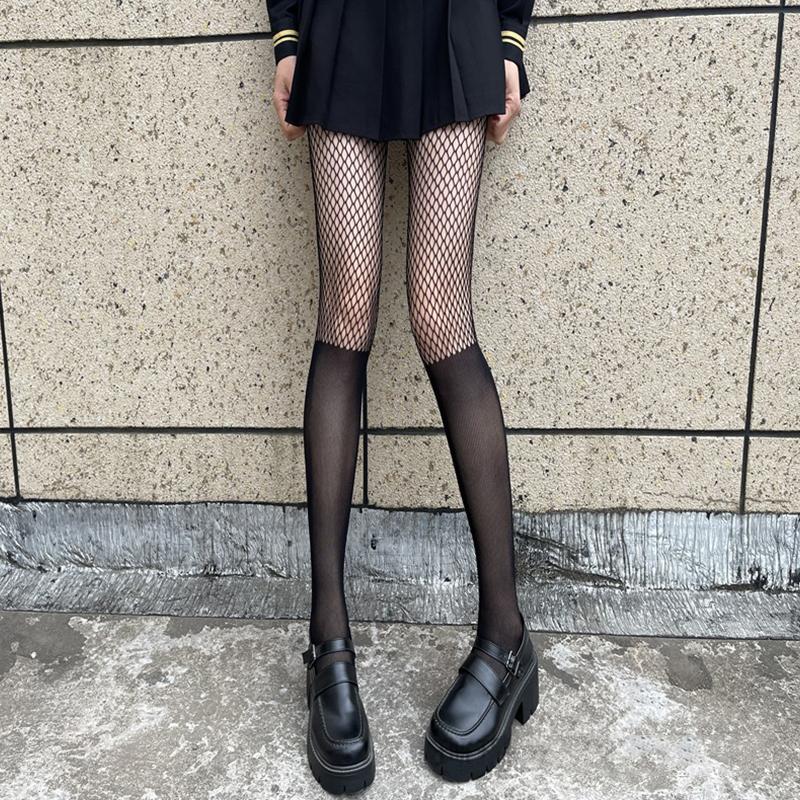 

Sexy Fishnet Patchwork Stockings Pure Desire Sexy Hollowed-Out Thin Pantyhose For Women