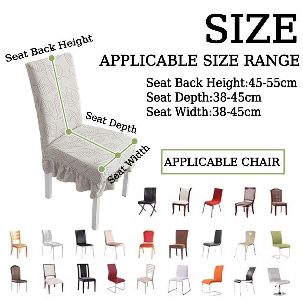 Leaf Pattern Dining Chair Cover Stretchable Seat Protectors  Wedding Banquet
