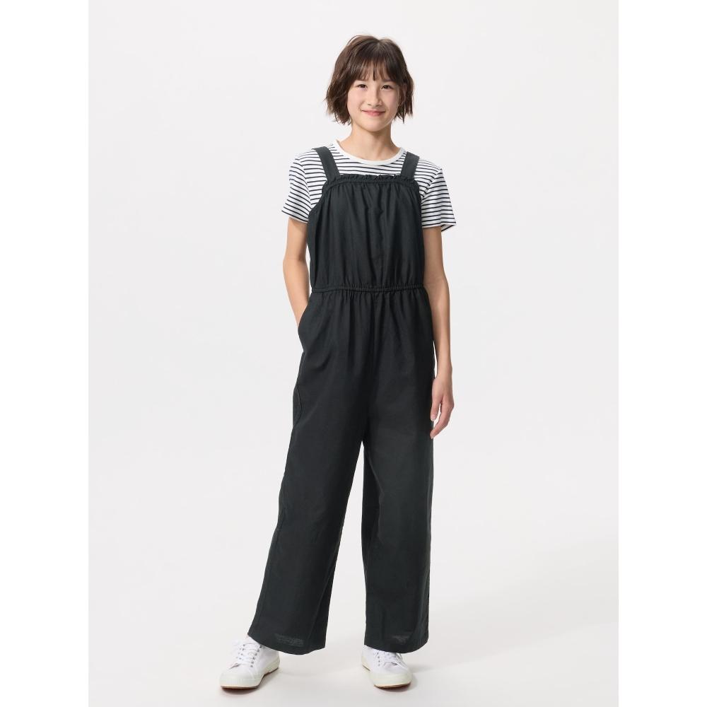 Uniqlo Japan Mädchen Leinenmischung Overalls